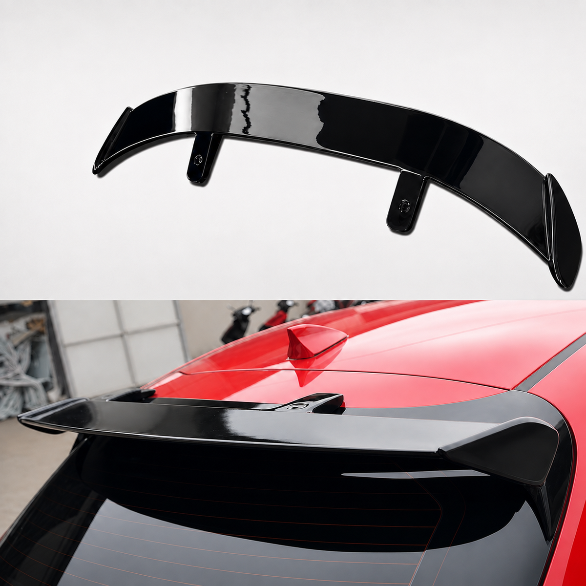 Aileron de toit noir brillant pour voitures à hayon (hatchback) – modèle 2