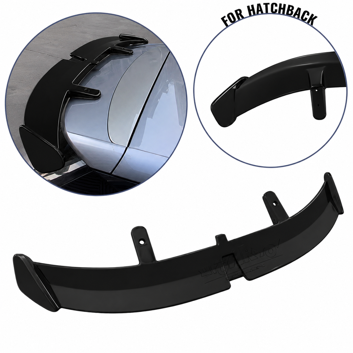 Aileron de toit noir brillant universel pour voitures à hayon (hatchback)