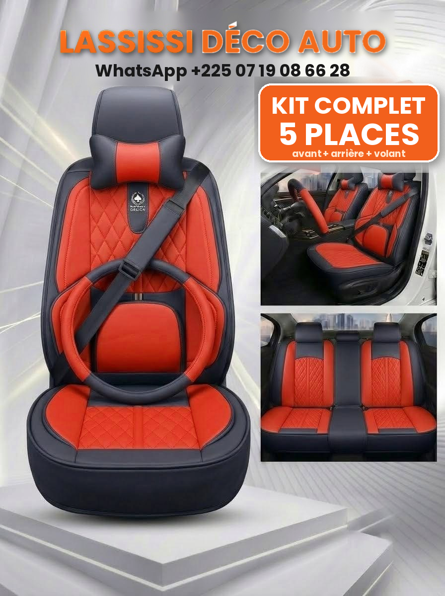 Housses de siège 5 places – Modèle Premium, simili-cuir (6 couleurs)